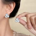 thumbnail image 3 of Faty-T Blue flower earrings, elegant and fresh-looking crystal stud earrings, 3 of 23