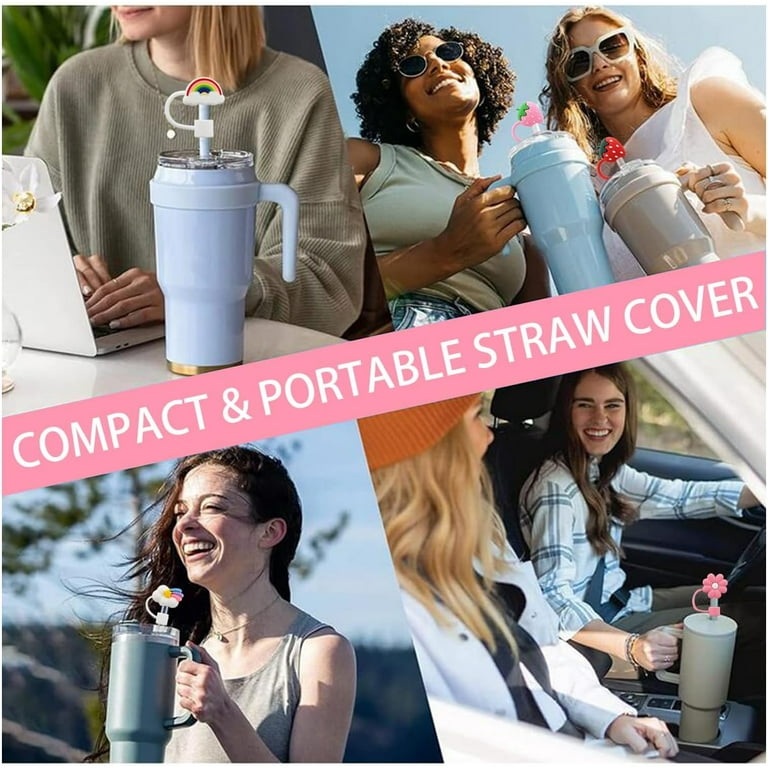 Straw Cover Cap,4Pcs Silicone Straw Topper Compatible with Stanley 30&40 Oz  Tumbler with Handle - AliExpress