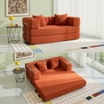 thumbnail image 2 of YINIX 62.9"  Sofa Couch with Two Pillows,  Comfy Modular Convertable Sofa Bed for Living Room and Small Spaces, Orange, 2 of 9