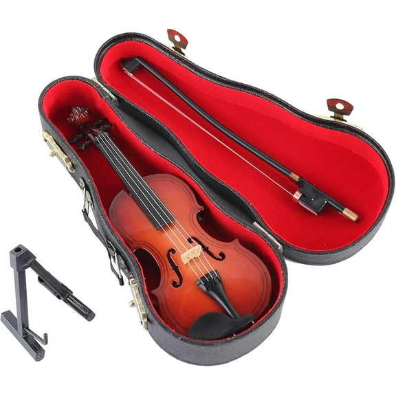 Playable Tiny Violin Figurine, Mini Violin, The Worlds Smallest Miniature Musical Instrument with Sound and Sad Music, Dollhouse Accessory or Keychain Charm for Unique Dumb Stupid Gag Gifts