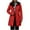 Red, variant on Giftesty Women's Fleece Lined Cotton Padded Solid Color Hooded Long Sleeve Fashion Casual Jacket Outerwear Top for Daily Wear