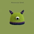 thumbnail image 3 of Otoño e invierno monstruo verde Shrek parodia de dibujos animados linda lana tejida a mano, 3 of 5
