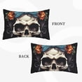 thumbnail image 2 of Pofeuu Bow Flower Skull Print Polyester Microfiber Plush Pillowcases, Super Soft and Cozy Pillow Case Covers with Envelop Closure（Pillow core not included）-14"x20", 2 of 6