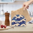 thumbnail image 2 of Yayeee Napkin Holder for Table Kitchen Paper Tissue Organization, Blue Wave Pattern, 2 of 8