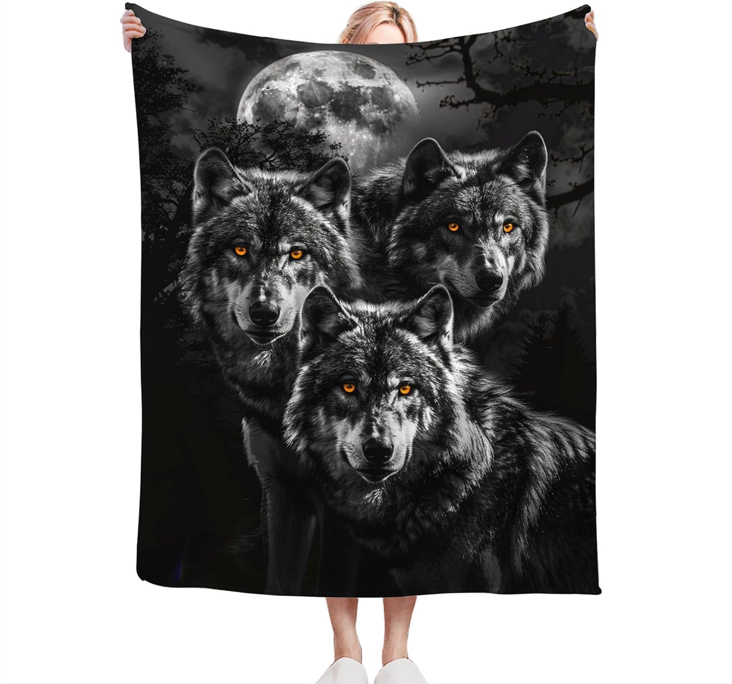 Wolf Blanket Wolf Throw Blanket Wolf Gifts and Decor Animal Blanket for Girls Women Men Boys Soft Warm Cozy Fleece Blanket for Couch Sofa \u200bBed 80"x60"