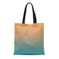 thumbnail image 1 of JSDART Canvas Tote Bag Green Terracotta Basket Weave Pattern Gradient Teal Brown Color Reusable Handbag Shoulder Grocery Shopping Bags, 1 of 1