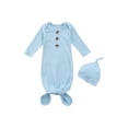 thumbnail image 1 of Diconna Baby Ribbed Solid Sleeping Bag Long Sleeve Buttoned Round Collar, 1 of 8