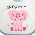 thumbnail image 4 of Inktastic Aditi My Gigi Loves Me Pink Elephant Beautiful Girls Baby Bib, 4 of 4