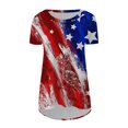 thumbnail image 4 of Lilgiuy Women Casual T-shirt Independence Day Printed Round Neck Blouse Short Sleeve Pullover Tops, 4 of 4