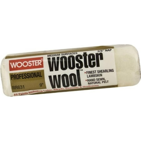 RR631-9 Wooster Wool Roller Cover 3/8-Inch Nap, 9-Inch, Finest-quality 100% natural shearling for all paints including latex alkyds enamels and urethanes By Wooster (Best Way To Clean Latex Paint Out Of Brush)