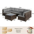 thumbnail image 5 of 7 Piece Patio Furniture Set, Jolifa Outdoor Sectional Patio Sofa Set for Balcony, Porch, Backyard, Gray, 5 of 6
