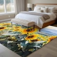 thumbnail image 5 of Watercolor Sunflower Flowers Area&nbsp;Rug 5x8ft Retro Floral Plant Non-Slip&nbsp;Washable Square&nbsp;Rugs Soft Felt Indoor Floor Mat for Bedroom Kitchen Living Room Bathroom, 5 of 9