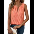 thumbnail image 1 of Camisola Informal con Bordado de Ojales para Mujer, Holgada, Sin Mangas, Cómoda y para Verano. Naranja Rojo S, 1 of 9