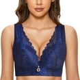 thumbnail image 2 of TOWED22 Wireless Bras for Women,Women’s Push Up Bra Lace Underwire Bra Plunge Comfort Lightly Padded,Blue, 2 of 4