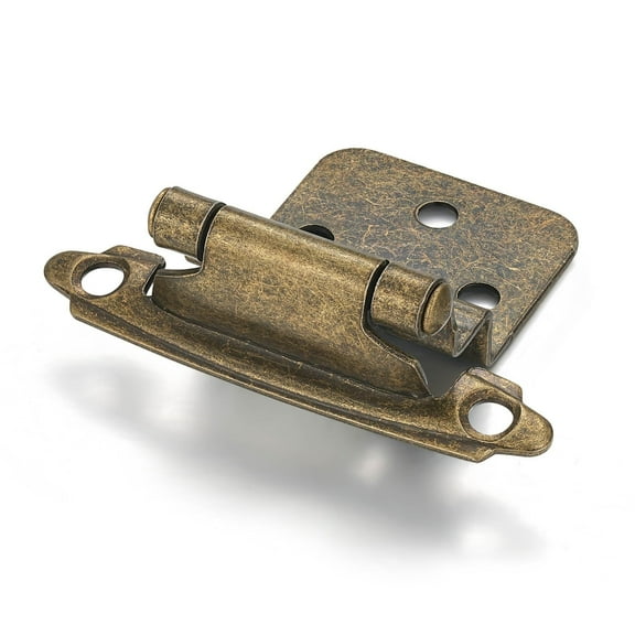 10 Pack (5 Pair) Brushed Satin Nickel Self Closing Cabinet Hinges for Flush Mount Kitchen Cabinet Door, 1/2" Overlay (Variable) Face Frame Semi Concealed Kitchen Cabinet Hinges