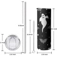 thumbnail image 5 of 20oz Black Halloween Ghosts Bats and Stars Skinny Tumblers Stainless Steel Tumbler with Lid and Straw,Vacuum Insulated Double Wall Travel Tumbler Cups with Cleaning Brush for Coffee,Tea, 5 of 6
