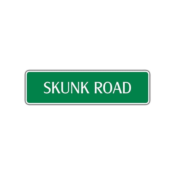 Skunk Road Aluminum Metal Novelty Street Sign Stinky Skunks Funny Wall Décor 4x18