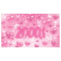 MALLMALL6 Y2K Lightweight 78" x 45.2" Polyester Y2k Party Background, Pink, 1 Piece