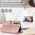 thumbnail image 4 of Allytechgroup Wallet Case for Samsung Galaxy A25 5G, RFID Blocking Shoulder Strap Hand Wrist Zipper Pocket Cards Slots Stand Protective Anti-Scratch Galaxy A25 5G Case for Women Girls,Rosegold, 4 of 10