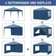 SalonMore Ez Pop Up Canopy Tent Outdoor Folding Patio Gazebo Shade 10'x10' Blue