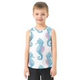 thumbnail image 2 of Blue Seahorses with Pink Wings Vest Undershirt Tank Top Sleeveless Quick Dry 9-10Y, 2 of 7