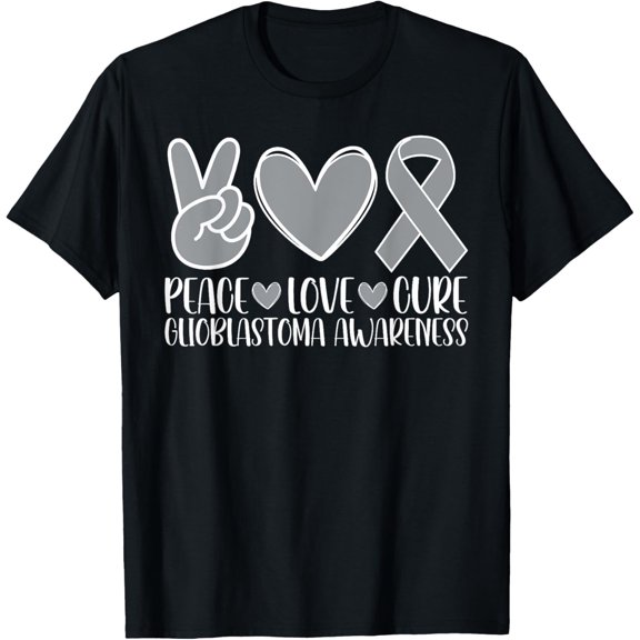 Premium Comfort - Glioblastoma Awareness Peace Love Cure T-Shirt