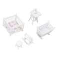 thumbnail image 1 of Muebles De Guardería Para Casa De Muñecas, Escala 1:12, Muebles De Casa De Muñecas De Madera Resistentes Y Duraderos, Silla De Cuna De Madera Premium, Taburete Redondo Cergrey Dollhouse Furniture Set, 1 of 8