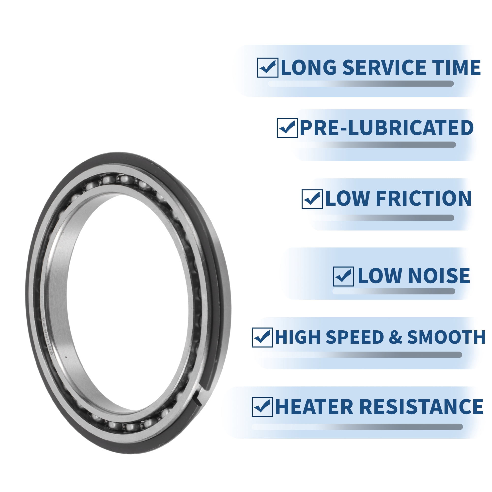Unique Bargains 6814NR Deep Groove Ball Bearings 70x90x10mm P6 Open Type Lubricated Bearings 1 Pcs Car Scooter Skateboard Wheel Universal Silver Tone