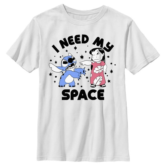 Boy's Lilo & Stitch I Need My Space  Graphic Tee White Small