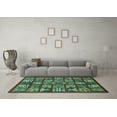 thumbnail image 3 of Ahgly Company Machine Washable Indoor Rectangle Abstract Turquoise Blue Modern Area Rugs, 5' x 7', 3 of 4