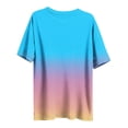 thumbnail image 6 of Htigea Plus Size T Shirts for Women Gradient Color Short Sleeve Crewneck Tee Casual Loose Fit Daily Pullover Tops Sky Blue XXL, 6 of 6
