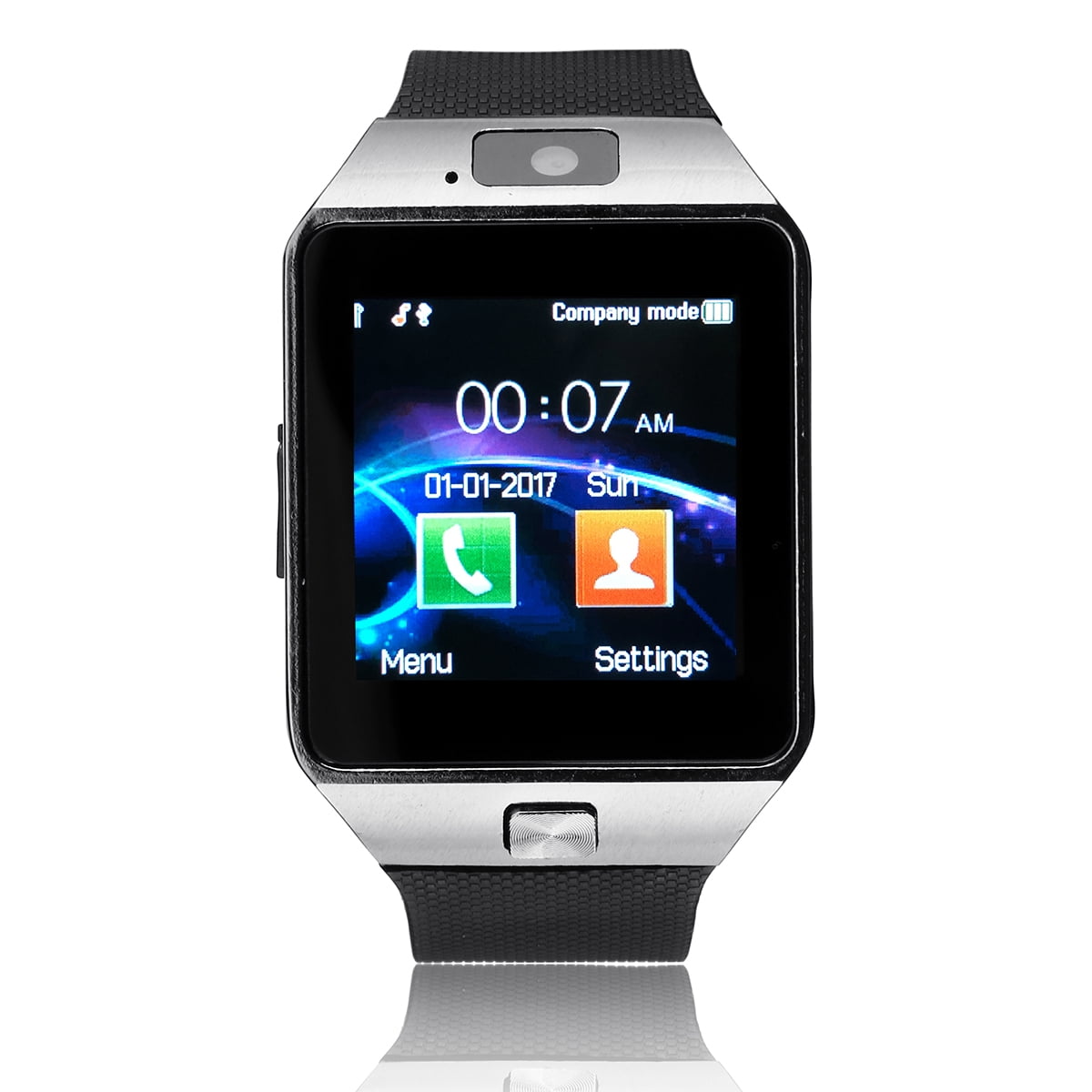 white smart watch with camera