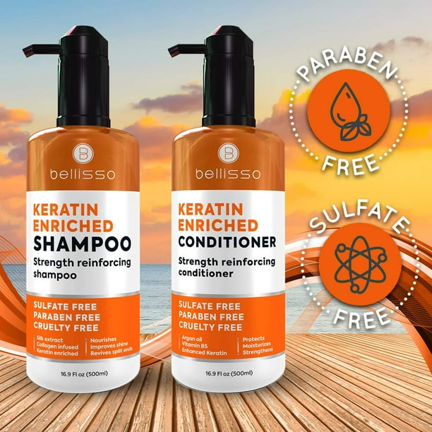 Keratin Shampoo Set - Sulfate Free Deep with Morrocan Argan Oil - Anti Frizz for Dry Hair and Shine - Walmart.com