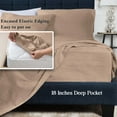 thumbnail image 3 of BNM Cotton Linen Garment Washed Sheet Set, King, Tan, 3 of 9