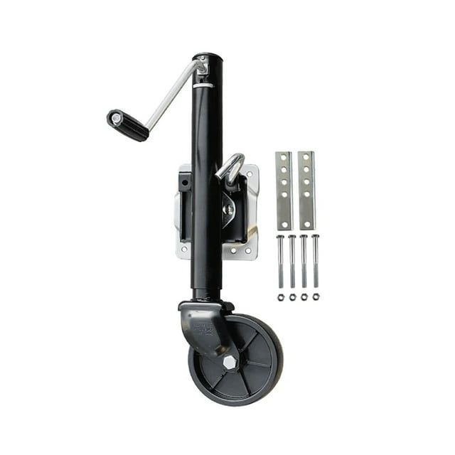 6 Inch Solid Wheel Sidewind Round Swivel Trailer Jack With Bolt On Capacity 540KG Wheel Boat RV Parts Accessories ,Durable Material