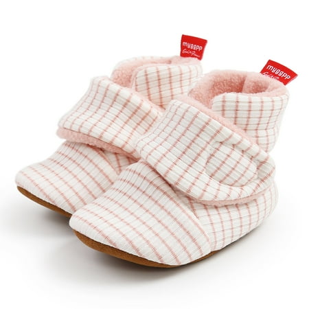

Floleo Clearance Unisex Baby Stripe Printing Soft Boots Soft Crib Shoes Toddler Boots Kid Shoes