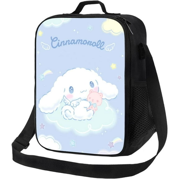 Cinnamoroll Insulated Lunch Bag, Leakproof Portable Lunch Box For Women Men, Large Capacity Cooler Bag With Handle And Bottle Pocket For Office Camping Hiking Outdoor Beach Picnic Kawaii