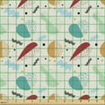 thumbnail image 2 of Vintage Fabric by the Yard, Abstract Fruit Shapes Pear Apricot Carrot and Apples with Swirled Lines and Dots, Decorative Upholstery Fabric for Chairs & Home Accents, Multicolor by Ambesonne, 2 of 5