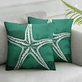 thumbnail image 2 of HENGT  Starfish Pillow Covers 2pcsSea Turtle Outdoor Pillows Nautical Theme Throw Pillow Covers Beach Coastal Dark Green Cushion Case for Couch Sofa Living Room Set of 2, 2 of 6