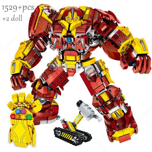 Disney Marvel Avengers MK44 Iron Man Hulkbuster Hulk Robot figuras Idea Technical Building Brick Block Toy para niños Fivean unisex