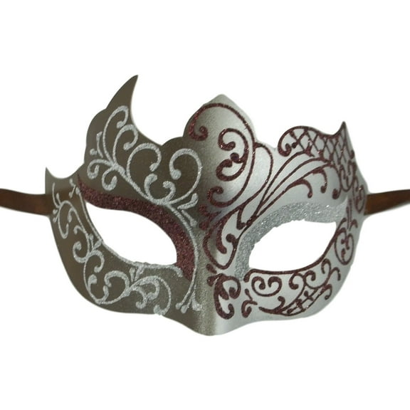 Brown Silver Venetian Mask Masquerade Mardi Gras Unique Style Men Adult Unisex