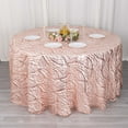 thumbnail image 3 of Efavormart 120" Blush Rose Gold Wave Embroidered Seamless Sequin Round Tablecloth, 3 of 7