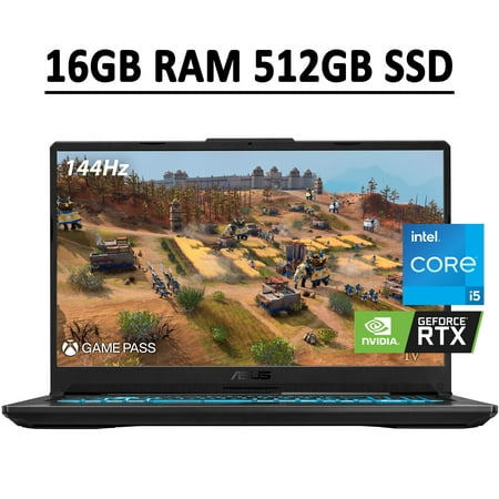 ASUS TUF Gaming F17 Gaming Laptop 17.3" FHD 144Hz IPS Display 11th Gen Intel 6-Core i5-11260H 16GB RAM 512GB SSD NVIDIA GeForce RTX 3050 4GB RGB Backlit Keyboard USB-C WiFi6 Webcam Win10