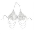 thumbnail image 3 of Women Crystal Lingerie Bikini Bra Halter Backless Rhinestone Chain Bra, 3 of 6