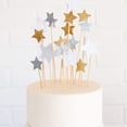 thumbnail image 3 of 20 piezas Tarjeta de pastel de cumpleaños polvo de oro brillante decoración de mesa de postre de fiesta decoración de pastel de estrella Xemadio 2034117-2, 3 of 9
