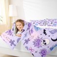 thumbnail image 3 of Castle Fairy Kawaii Gothic Skull Bat Queen Bedding 7pcs,Rose Crystal Butterfly Bedding Comforter Set Queen,Ivory Light Purple,Reversible, 3 of 7