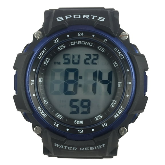 George Men's Digital Sport Wristwatch Plastic Strap