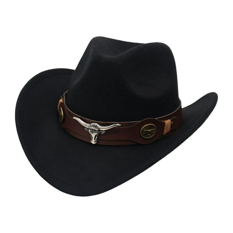 2pcs Casual Big Brim Western Cowboy Hat Cosplay Summer Women Men Camping  Fishing Cowgirl Hats Props Sun Hat