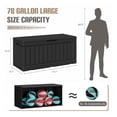 thumbnail image 5 of SONGMY 78 Gallon Outdoor Deck Box Large Resin Storage Box for Patio Furniture Cushions and Garden Tools (Black), 5 of 7