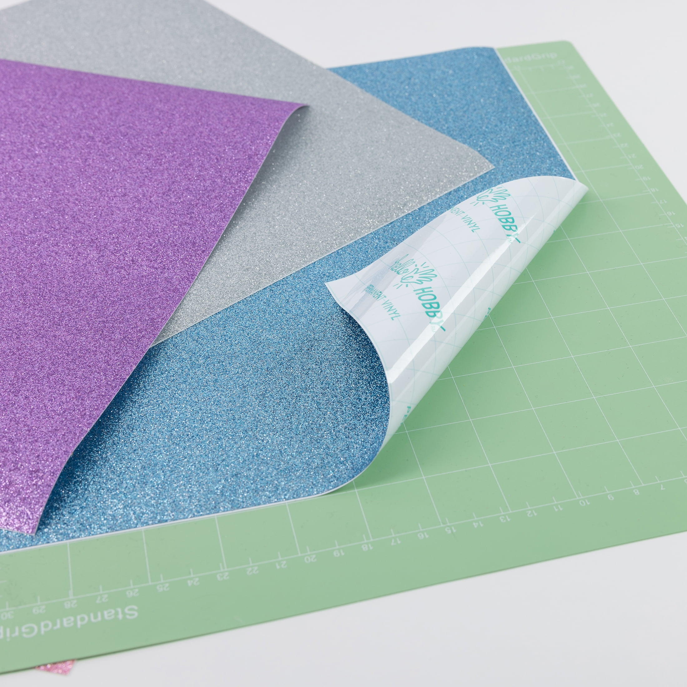 Hello Hobby 12" x 12" Pastel Glitter Sampler Permanent Craft Vinyl Sheets (4 Count)